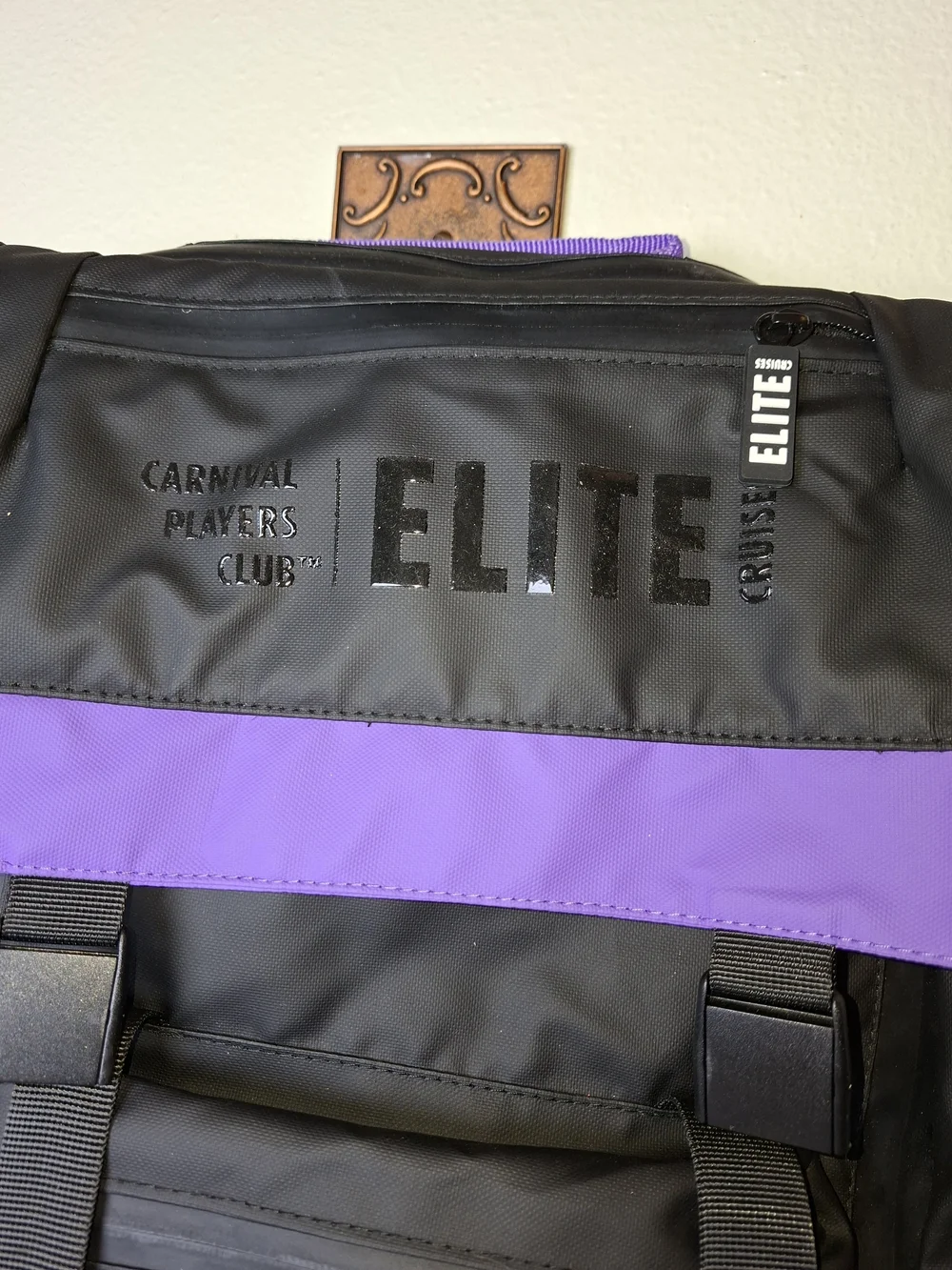 Black and Purple Roll-Top Backpack